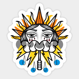 Umbrella Tattoo Design Sticker